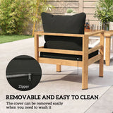 Outsunny Seat and Back Cushion Set with Piped Edges, Indoor and Outdoor, Black