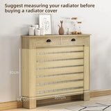 HOMCOM Radiator Cover with Top Drawer and Slatted Centre, 95.5H x 111W cm – Oak