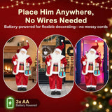 HOMCOM 120cm Life Size Singing Dancing Santa Claus