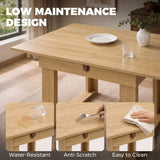 HOMCOM Folding Dining Table Under-Table Storage Extendable Kitchen Table Steel Rail Oak Effect