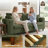 HOMCOM Corduroy 2 Seater Sofa with Wide Seat and Pocket Spring Cushions – Loveseat Couch, Green