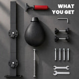 SPORTNOW Wall-Mounted Boxing Speed Bag with Height-Adjustable Arm, Air Pump and Wrenches – Home Gym Equipment