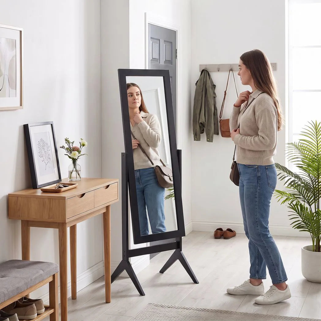 HOMCOM Freestanding Adjustable Angle Dressing Mirror, Full Length Mirror for Bedroom, Living Room
