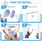 PawHut Interactive Cat Toy with Door-Hanging Bouncing Mouse Teaser – USB Rechargeable Indoor Play for Cats