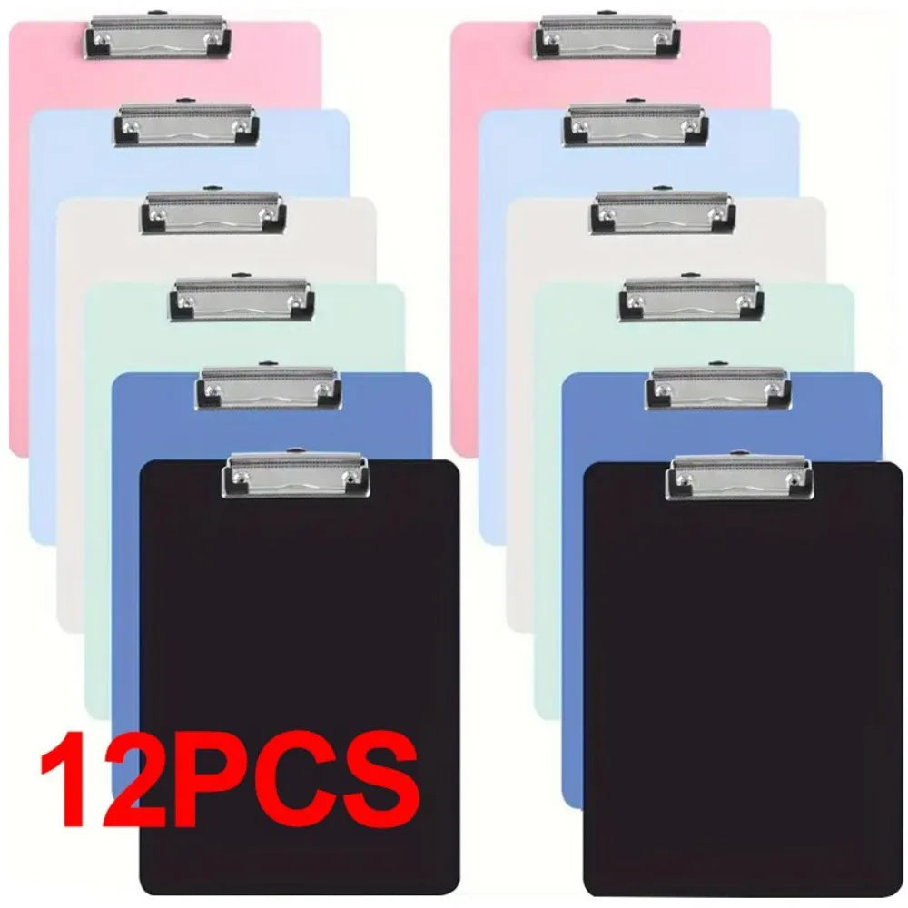 5 Star Office A4 Foolscap PVC Clipboards, Pack of 12 – Durable Multicolour Writing Boards