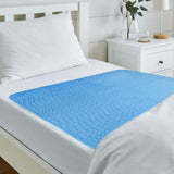 Washable Reusable Incontinence Bed Pad with High Absorbency, 87 x 92 cm – Quilted Bed Protector, Blue