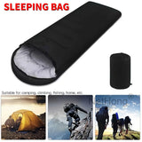 3-4 Season Single Sleeping Bag with Hood & Carry Bag – Rectangular Envelope Zip-Up Camping Bag for Adults & Kids