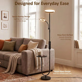 HOMCOM Uplighter Floor Lamp with Table and Reading Light