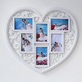 Large White Heart Multi-Picture Hanging Photo Frame