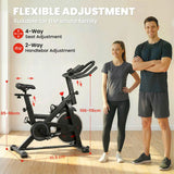 SPORTNOW Exercise Bike with Smart App, 0-100% Magnetic Resistance & Adjustable Seat – Indoor Stationary Bike