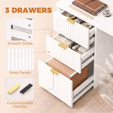 HOMCOM Computer Desk with 3 Drawers and File Drawer, Reversible Layout – 120 cm Home Office Desk, White