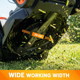 Outsunny 18V Cordless Lawnmower with 2 x 4Ah Batteries, 34cm Cutting Width, 35L Grass Bag & Mulching