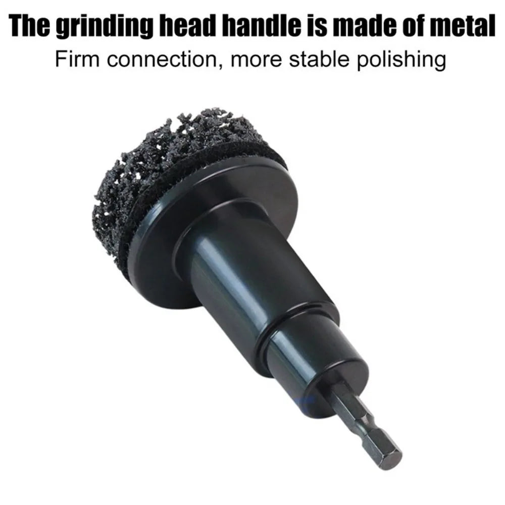 Wheel Hub and Brake Surface Cleaner with Hexagonal Drive – Stud Rust Removal Tool with 5 Grinding Heads