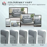 HOMCOM 2 Seater 3-in-1 Sofa Bed with Click-Clack Backrest and 2 Pillows – Convertible Sleeper Sofa, Grey
