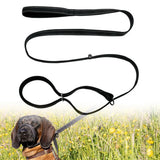 Anti-Pull Dog Lead with Integrated Head Collar Design & Waste Bag Dispenser – 200cm Black Nylon Training Leash