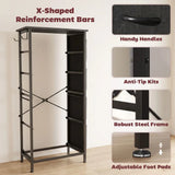 HOMCOM Chest of Drawers with 5 Fabric Drawers, 4 Pockets, 2 Hooks and Steel Frame – Tall Storage, Black