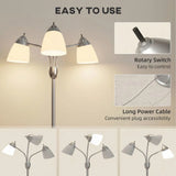 HOMCOM Arc Tree Floor Lamp with 3 Rotating Lights, 3 Colour Temps