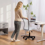 Vinsetto Armless Mesh Office Chair with Adjustable Height and 360° Swivel – Home Office, White