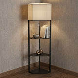 HOMCOM Corner Floor Lamp with Shelves and Lights