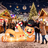 Outsunny 9.8ft Giant Christmas Inflatable Gingerbread Man Side-Lying