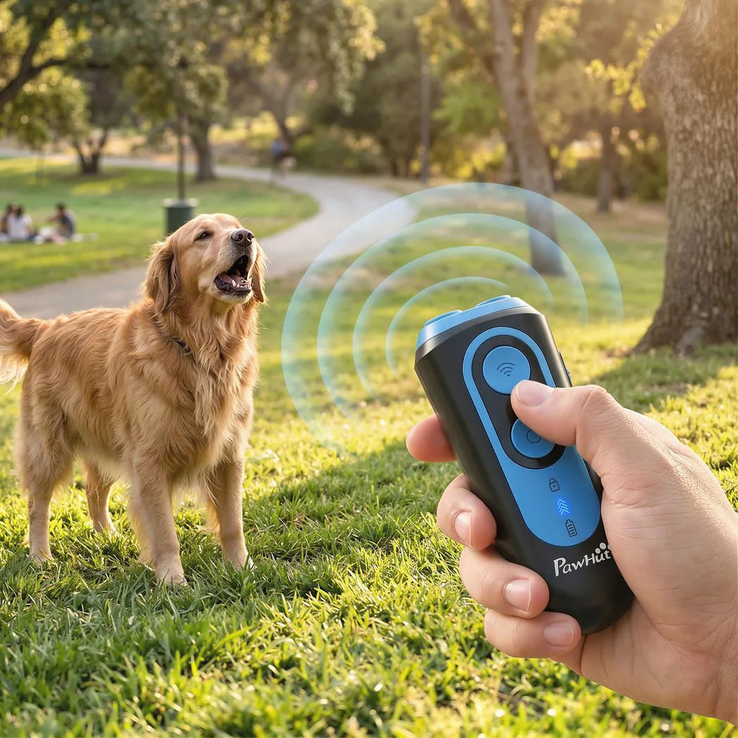 PawHut Ultrasonic Anti-Barking Device for Dogs with 5 Modes, Vibration & LED Torch – Bark Trainer
