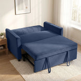 HOMCOM 2 Seater Sofa Bed with 3-in-1 Pull-Out Design and Click-Clack Backrest – Guest Bed, Dark Blue