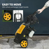 Outsunny 2200W Pressure Washer, 170 Bar with Adjustable Nozzle, Snow Foam Bottle & 6m Hose – Jet Washer, Yellow