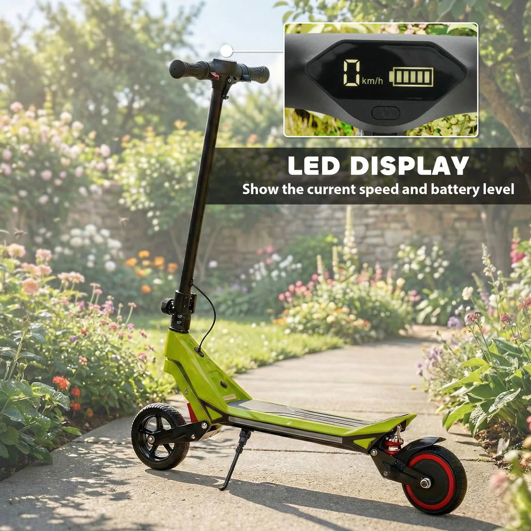 SPORTNOW Kids Electric Scooter, Foldable E Scooter for Age 6 with LED Display, RGB Lights, 16km/h, Green