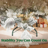 HOMCOM 7ft Super Flocked Christmas Tree with 1866 Branches – Full-Bodied Snowy Artificial Tree, Green and White