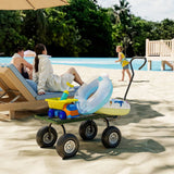 Outsunny Heavy Duty Garden Trolley Cart with 10" Pneumatic Wheels & Foam Handle – 150 kg Capacity, Green