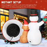 Outsunny 6ft Christmas Inflatable Snowman and Dog with Built-in LED Lights – Indoor Outdoor Garden Decoration