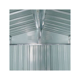 Outsunny 8 x 6ft Galvanised Steel Garden Shed with Sliding Double Doors, Light Grey