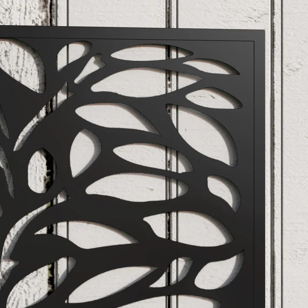 Outsunny Outdoor Metal Planter, with Back Trellis – Black