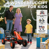 AIYAPLAY Kids Pedal Go Kart with Adjustable Seat, EVA Tyres, Handbrake & Clutch – Ride-On for Ages 3-8, Red
