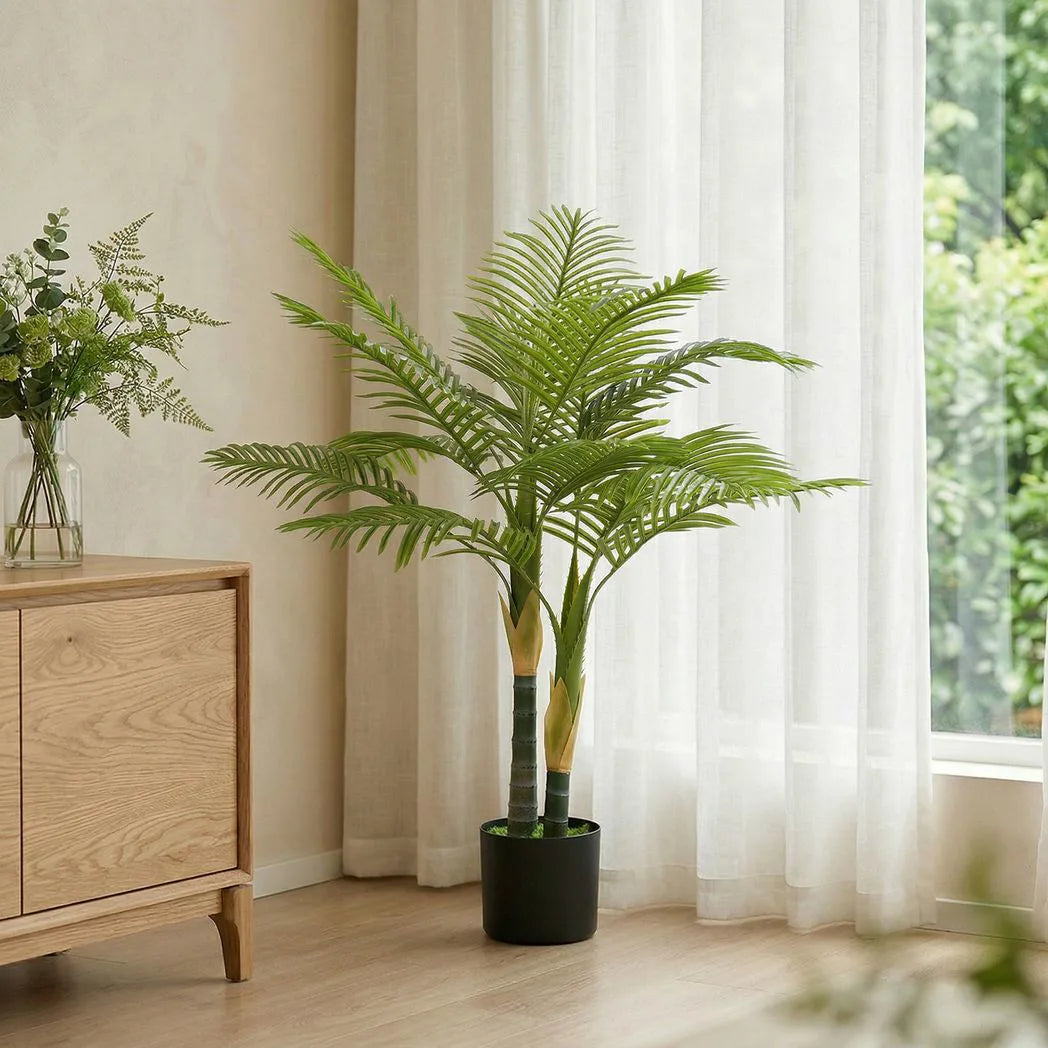 HOMCOM Artificial Palm Tree with 14 PEVA Leaves