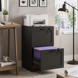 HOMCOM 2-Drawer Lockable Filing Cabinet with Adjustable Hanging Rails – Compact Home Office Storage, Black