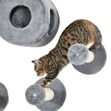 PawHut 5-Piece Wall-Mounted Cat Furniture Set with Perch, Cat House and Sisal Scratching Post – Plush Cat Shelves