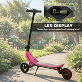 SPORTNOW Kids Electric Scooter with LED Display, RGB Lights & Suspension – Foldable E-Scooter, Up to 16km/h, Pink