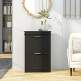 HOMCOM Slim Shoe Cabinet with 2 Flip Drawers, Holds 10 Pairs, 82.5 x 54 x 24 cm – Black