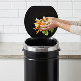 HOMCOM 50L Automatic Motion Sensor Rubbish Bin – Fingerprint-Resistant Stainless Steel Kitchen Bin, Black