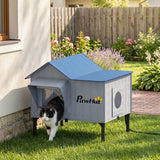 PawHut Heated Weatherproof Outdoor Cat House with Heating Pad & Escape Door – Winter Shelter for Stray Cats