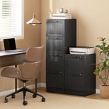 HOMCOM 4-Drawer Filing Cabinet with Lock & Adjustable Hanging Bars – Home Office Storage, Black