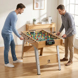 SPORTNOW 4ft Table Football with 22 Players, 2 Balls & Manual Scorers – Foosball Game Table, Natural Wood Finish