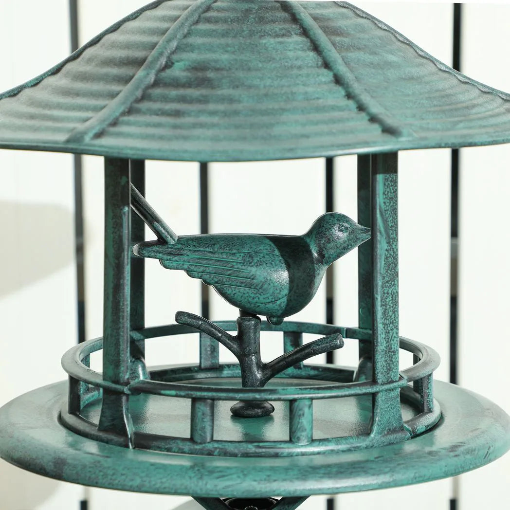 Outsunny 3-in-1 Garden Bird Bath, Freestanding Birdbath with Large Water Basin, Underneath Flower Planter