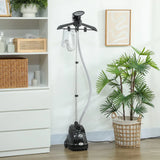 HOMCOM Clothes Steamer with Adjustable Pole, 11 Steam Levels and 1.4L Water Tank – 1950W Garment Steamer, Black