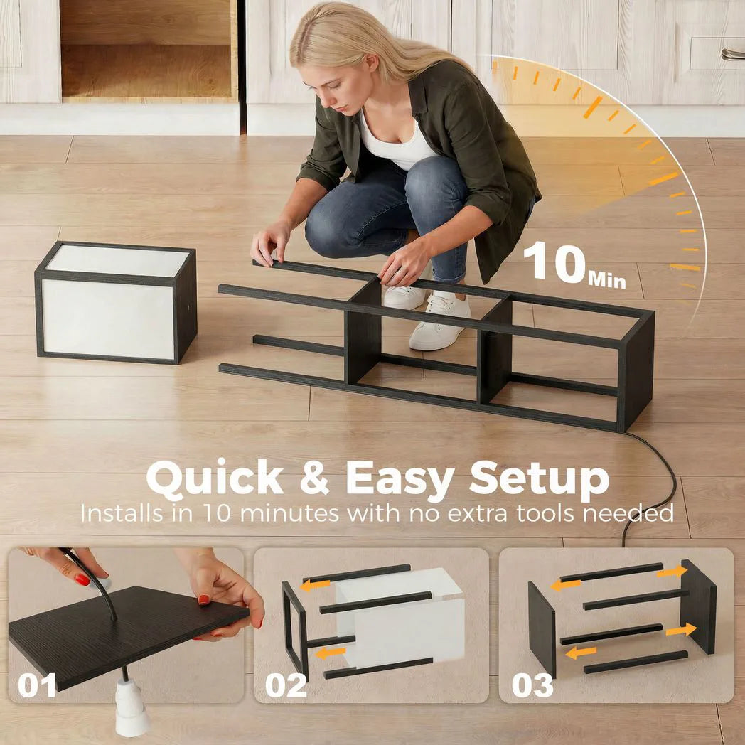 HOMCOM 3-Tier Column Shelf Floor Lamp