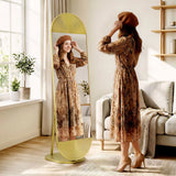 HOMCOM 50 x 161 cm Wavy Full Length Mirror, Free Standing Mirror with Metal Frame and Solid Base