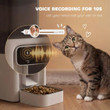 PawHut Programmable Automatic Cat Feeder with Timer, 4.5L Hopper, 6 Meals a Day & 10s Voice Recorder