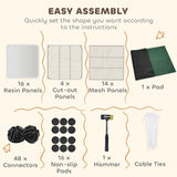 PawHut Small Animal Playpen with Waterproof Mat, 34-Panel DIY Metal Pet Fence – Indoor and Outdoor