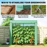 Outsunny Walk-In Mini Greenhouse with Roll-Up Door and 2 Mesh Windows, PE Cover, 200 x 75 x 188 cm, Green